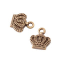 Mini Textured Crown Charms in Five Metal Finishes for Jewelry Making view 5