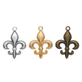 Fleur de Lis Anchor Metal Charms in Three Finishes view 5