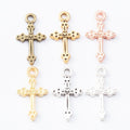 Trefoil Tip Cross Metal Pendant Charms in 6 Distinct Finishes view 5