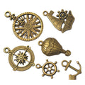 Mixed Antique Bronze Transportation and Travel Metal Charms view 5