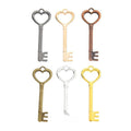 Heart Top Skeleton Key Charm in Multiple Metal Finishes for Jewelry Making view 5