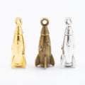 Standing Rocket Charm in 3 Metal Finishes for Jewelry Making view 5