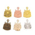 Happy Birthday Cake Charm Pendants in Six Finishes view 5