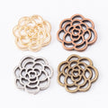 Openwork Rose Flower Metal Components in Four Antique Finishes view 5
