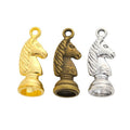 Horse Head Charm with a chess-knight horse profile in 3 Metal Finishes view 5