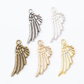 Detailed Angel Wing Metal Charms in Five Color Finishes view 5