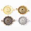 Sunflower Two Loop Metal Connector Charm Jewelry Making Component view 5