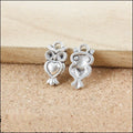 Heart Belly Owl Metal Charms in Two Antique Finishes view 5