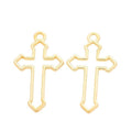 Outline Cross Metal Pendant Charms in 4 Distinct Finishes view 5