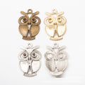 Large Eye Owl Metal Charms in 3 Pictured Finishes for Jewelry Making view 5