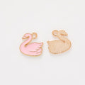 Enamel Swan Charm Metal Pendant for Jewelry Making view 5
