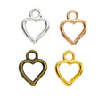 Small Open Heart Metal Charms in Four Finishes for Jewelry Making view 5