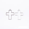 Open Cross Pendant Frame Jewelry Charm in Two Finishes view 4