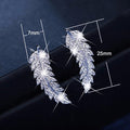 European Simple Leaf Stud Earrings For Women With Micro Pave Zircon, Versatile Fashion Jewelry view 5
