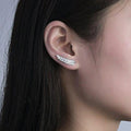 European Simple Leaf Stud Earrings For Women With Micro Pave Zircon, Versatile Fashion Jewelry view 4