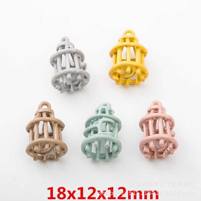 Gold Zinc Alloy Birdcage Charm Pendant No.898418 for DIY Necklace Bracelet Jewelry Making