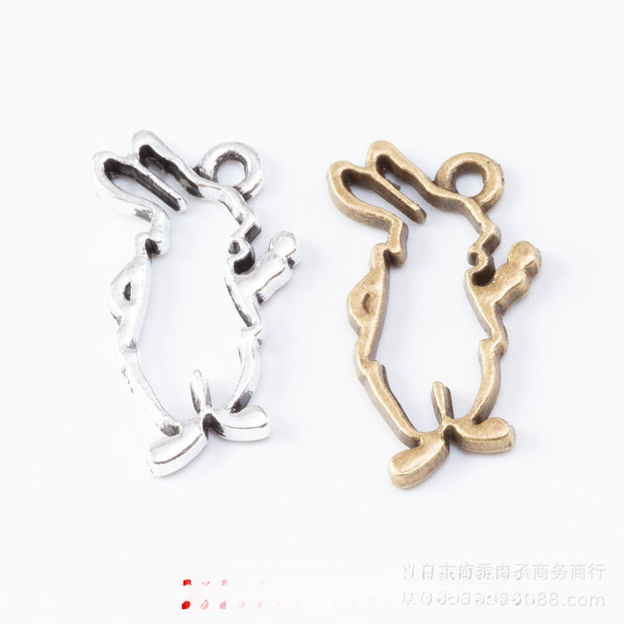 Zinc Alloy Rabbit Charm Pendant No.964133 for DIY Necklace Bracelet Jewelry Making