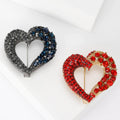 Metal Alloy Gemstone Heart Brooch Pin For Sweet Women's Apparel Decor view 1