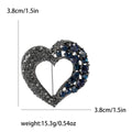 Metal Alloy Gemstone Heart Brooch Pin For Sweet Women's Apparel Decor view 4