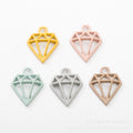 Gold Zinc Alloy Diamond Charm Pendant for DIY Necklace Bracelet Jewelry Making view 2