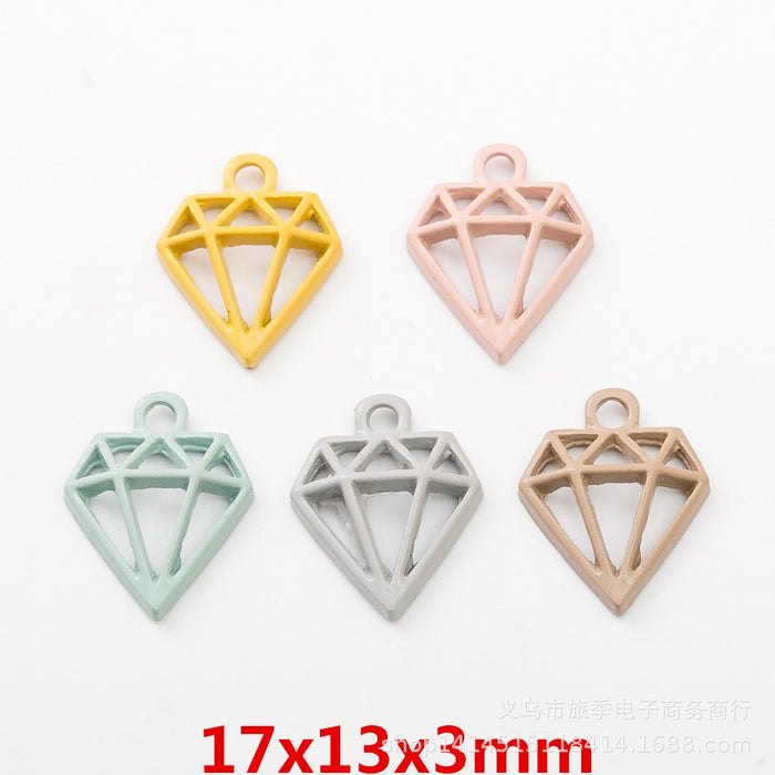 Gold Zinc Alloy Diamond Charm Pendant for DIY Necklace Bracelet Jewelry Making