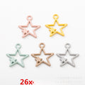 Gold Zinc Alloy Star Charm Pendant No.409569 for DIY Necklace Bracelet Jewelry Making view 1