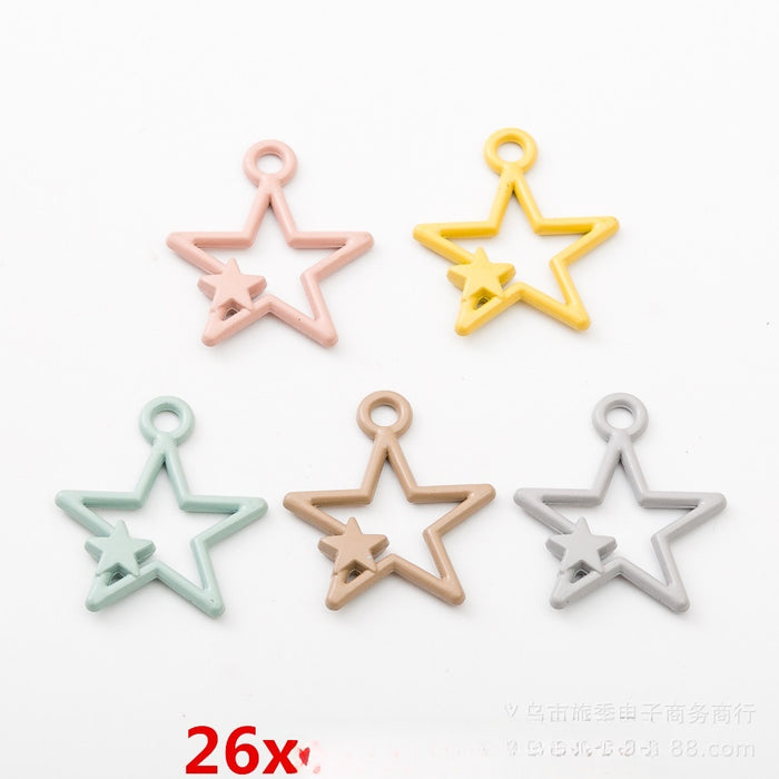Gold Zinc Alloy Star Charm Pendant No.409569 for DIY Necklace Bracelet Jewelry Making