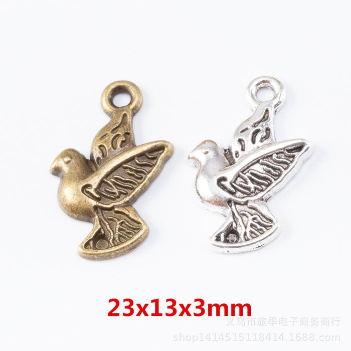 Zinc Alloy Dove Charm Pendant No.873800 for DIY Necklace Bracelet Jewelry Making