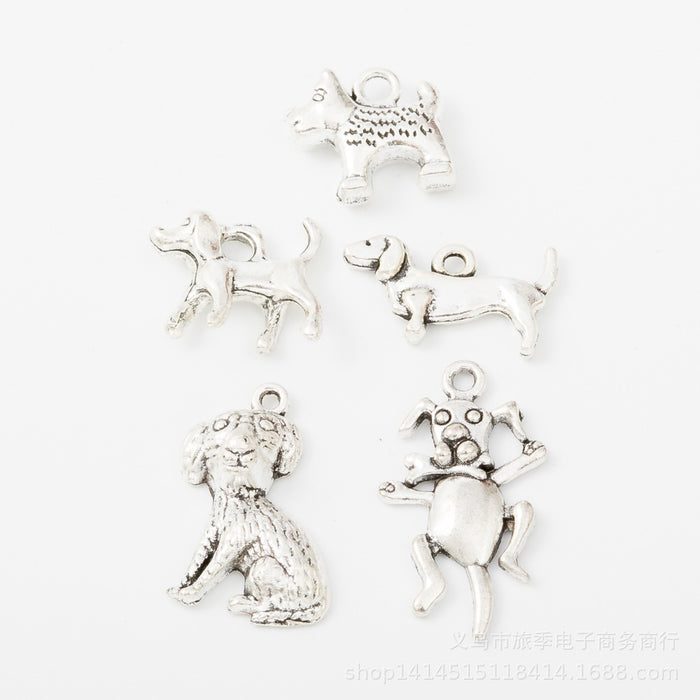 Gold Zinc Alloy Dog Charm Pendant for DIY Necklace Bracelet Jewelry Making