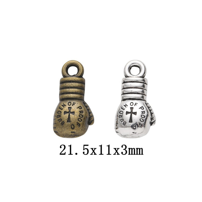 Zinc Alloy Boxing Glove Charm Pendant for DIY Necklace Bracelet Jewelry Making
