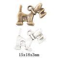 Zinc Alloy Dog Charm Pendant No.847929 for DIY Necklace Bracelet Jewelry Making view 1
