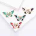 Enamel Alloy Rhinestone Colorful Butterfly Brooch For Fashion Apparel view 1