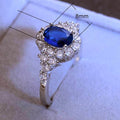 High End European Engagement Ring For Women With Blue Zircon And Real Gold Plating view 5