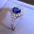High End European Engagement Ring For Women With Blue Zircon And Real Gold Plating view 3