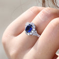 High End European Engagement Ring For Women With Blue Zircon And Real Gold Plating view 2