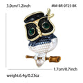 Alloy Enamel Owl Brooch With Glasses For Unisex Apparel view 4