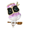 Alloy Enamel Owl Brooch With Glasses For Unisex Apparel view 2