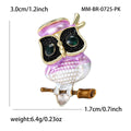 Alloy Enamel Owl Brooch With Glasses For Unisex Apparel view 5