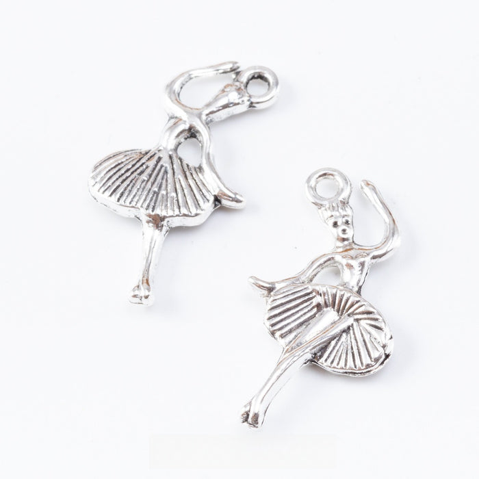 Antique Silver Zinc Alloy Girl Charm Pendant No.037880 for DIY Necklace Bracelet Jewelry Making