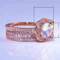 Rose Gold Flower Fashion Engagement Ring Set For Women Popular European Style Jewelry view 5