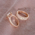 Rose Gold Flower Fashion Engagement Ring Set For Women Popular European Style Jewelry view 2