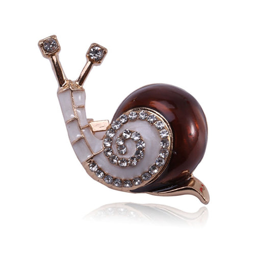 Alloy Enamel Rhinestone Snail Brooch For Insect Fashion Accessories