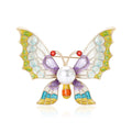 Alloy Enamel Pearl Butterfly Brooch Pin For Women's Fashion Accessories view 2