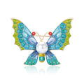Alloy Enamel Pearl Butterfly Brooch Pin For Women's Fashion Accessories view 1