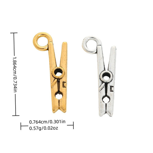 Zinc Alloy Clothes Clip Charm Pendant for DIY Necklace Bracelet Jewelry Making