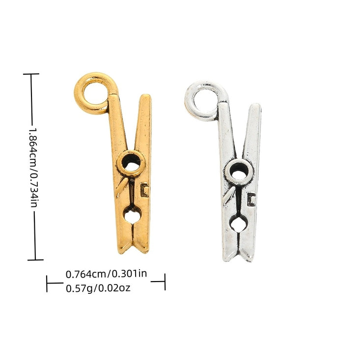 Zinc Alloy Clothes Clip Charm Pendant for DIY Necklace Bracelet Jewelry Making