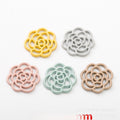 Gold Zinc Alloy Rose Charm Pendant for DIY Necklace Bracelet Jewelry Making view 1