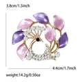 Alloy Rhinestone Floral Oil Painting Brooch For Versatile Apparel view 6