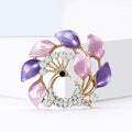 Alloy Rhinestone Floral Oil Painting Brooch For Versatile Apparel view 3