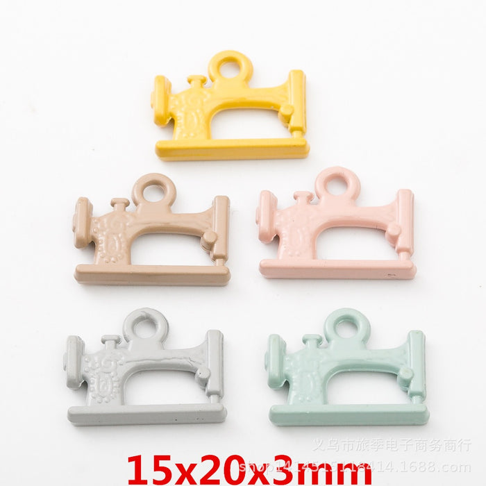 Gold Zinc Alloy Sewing Machine Charm Pendant for DIY Necklace Bracelet Jewelry Making